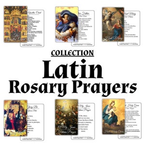 Collection Prières du chapelet latin — Jeu de 6 cartes saintes | Pochette PrayerFulls™ | Des cartes sacrées sans compromis, conçues pour durer. Soutenu à vie