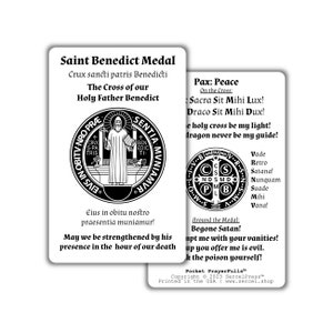 médaille de saint Benoît expliquée | Pochette PrayerFulls™ | Des cartes sacrées sans compromis, conçues pour durer. Soutenu à vie