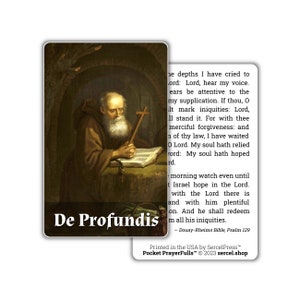 De Profundis, Hors des profondeurs : Pocket PrayerFulls™ | Cartes de prière de portefeuille durables | Prières catholiques