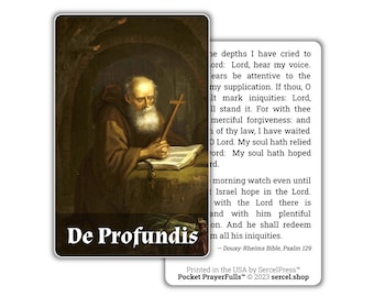 De Profundis, Out of the Depths: Pocket PrayerFulls™ | Durable Wallet Prayer Cards | Catholic Prayers