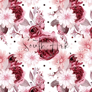 Burgundy dreams floral seamless file *digital download*