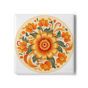 Floral Ceramic Coaster Set, Vintage Floral Home Decor, Kitchen Accessories, Gift for Her, Table Decor, Coaster for Drinks