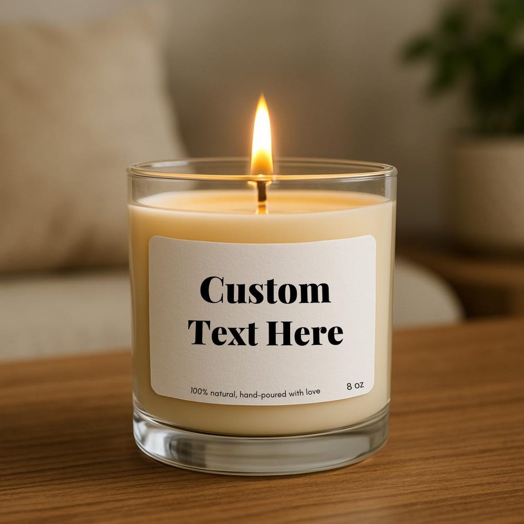 Custom Candle, Blank Label Candle, Soy Candle, Create Your Own Candle ...