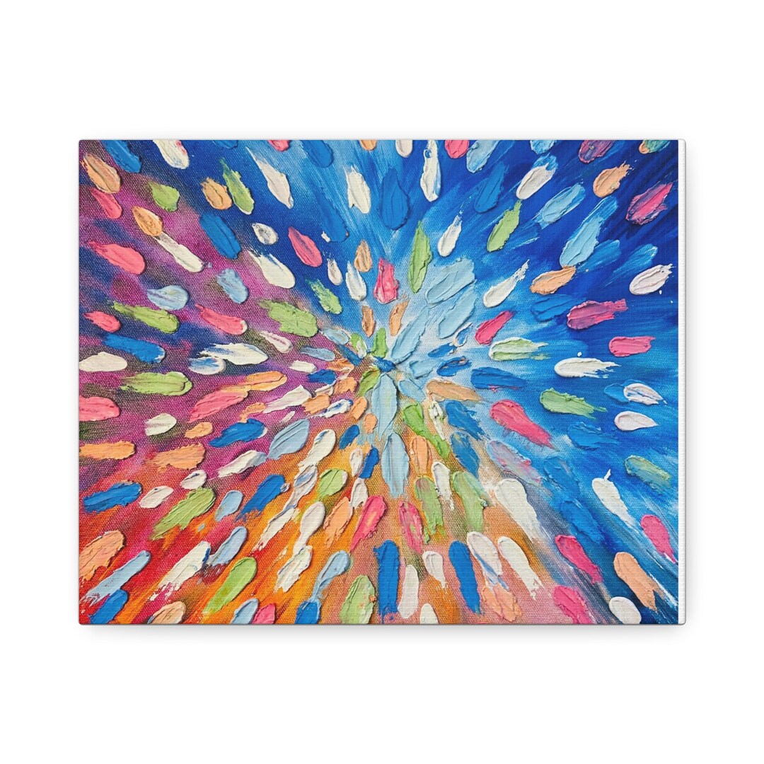 Original Colorful Oil Painting on Canvas, Modern Textured Wall Art ...
