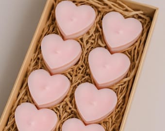 Handmade Soy Wax Heart Tealight Candles | Valentine's Day Gift