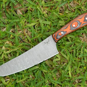 Custom Handmade Damascus Steel Chef Knife - Laminated Wood Handle - AGR 103