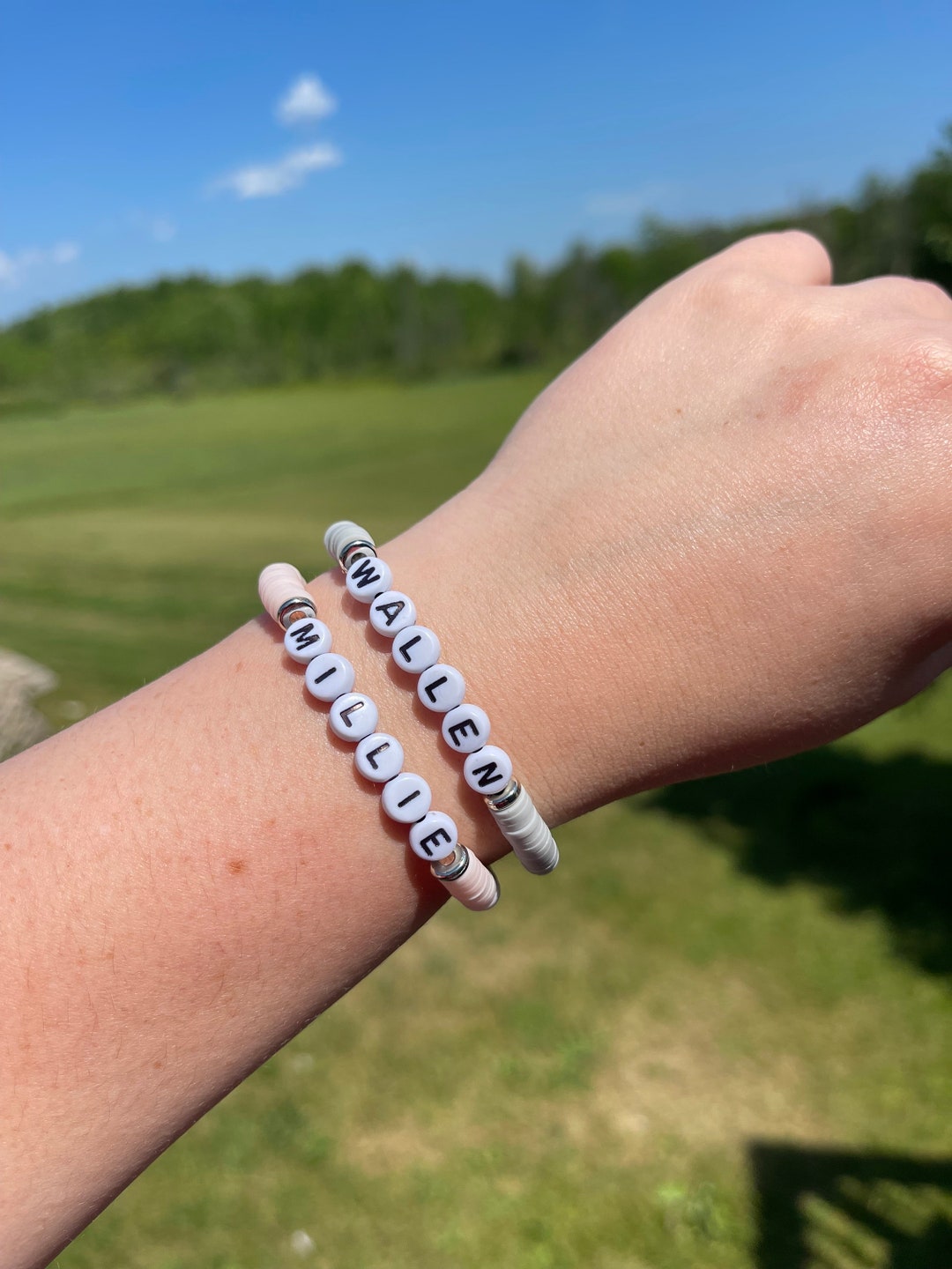 Personalized Name Beaded Bracelet Custom Name Bracelet Etsy