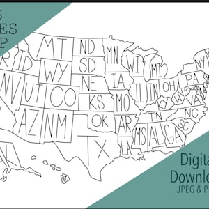 US Sales Map Tracker, PDF, PNG, digitaler Download, druckbare Malvorlage State Sale Tracker