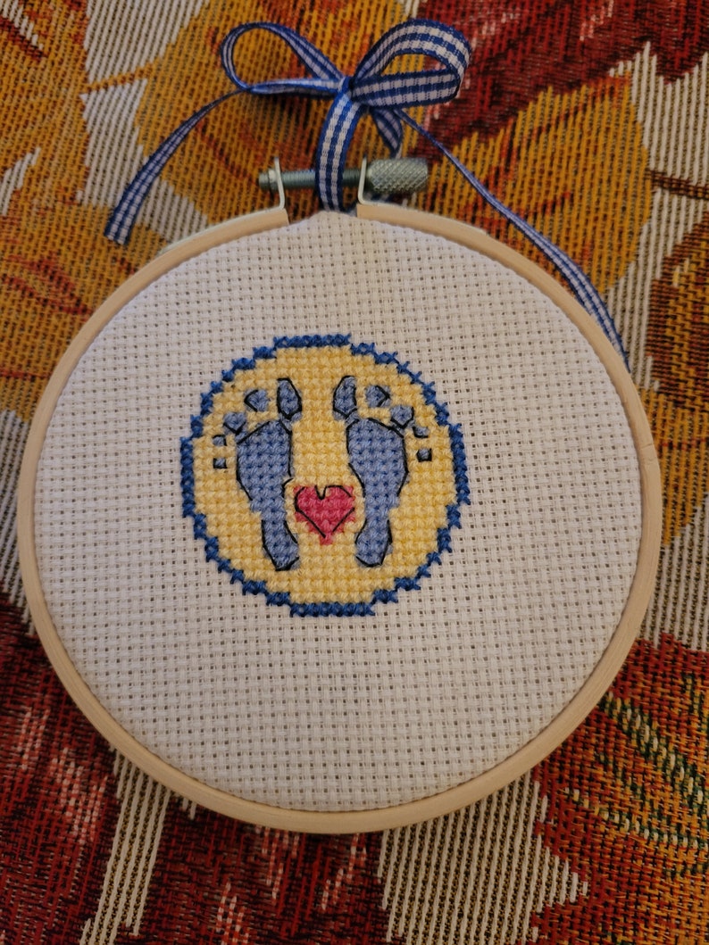Baby Footprint Cross Stitch Etsy