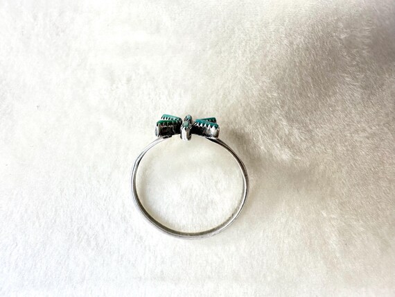 Zuni Silver Turquoise Needlepoint Ring Signed: Si… - image 3
