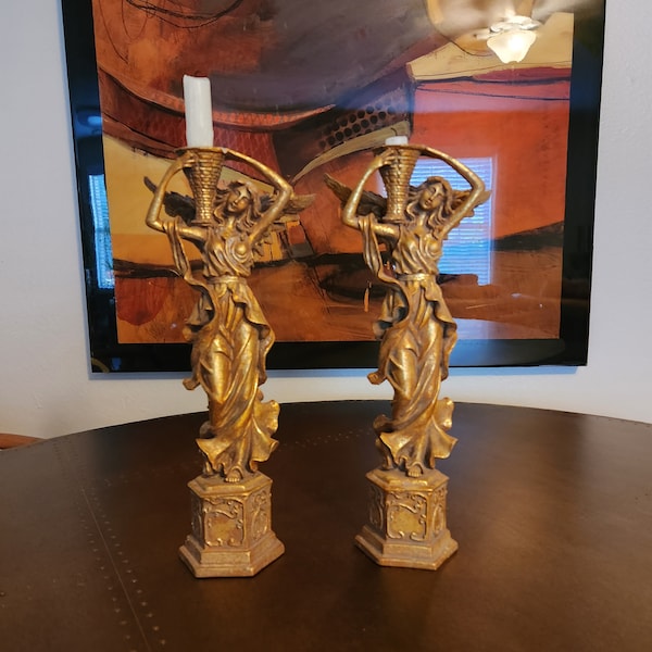 Gold Angel Candle Holder Etsy