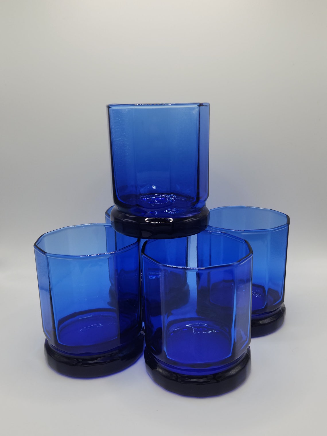 Vintage Blue Essex Glasses Anchor Hocking Essex Denim Blue Ice Tea