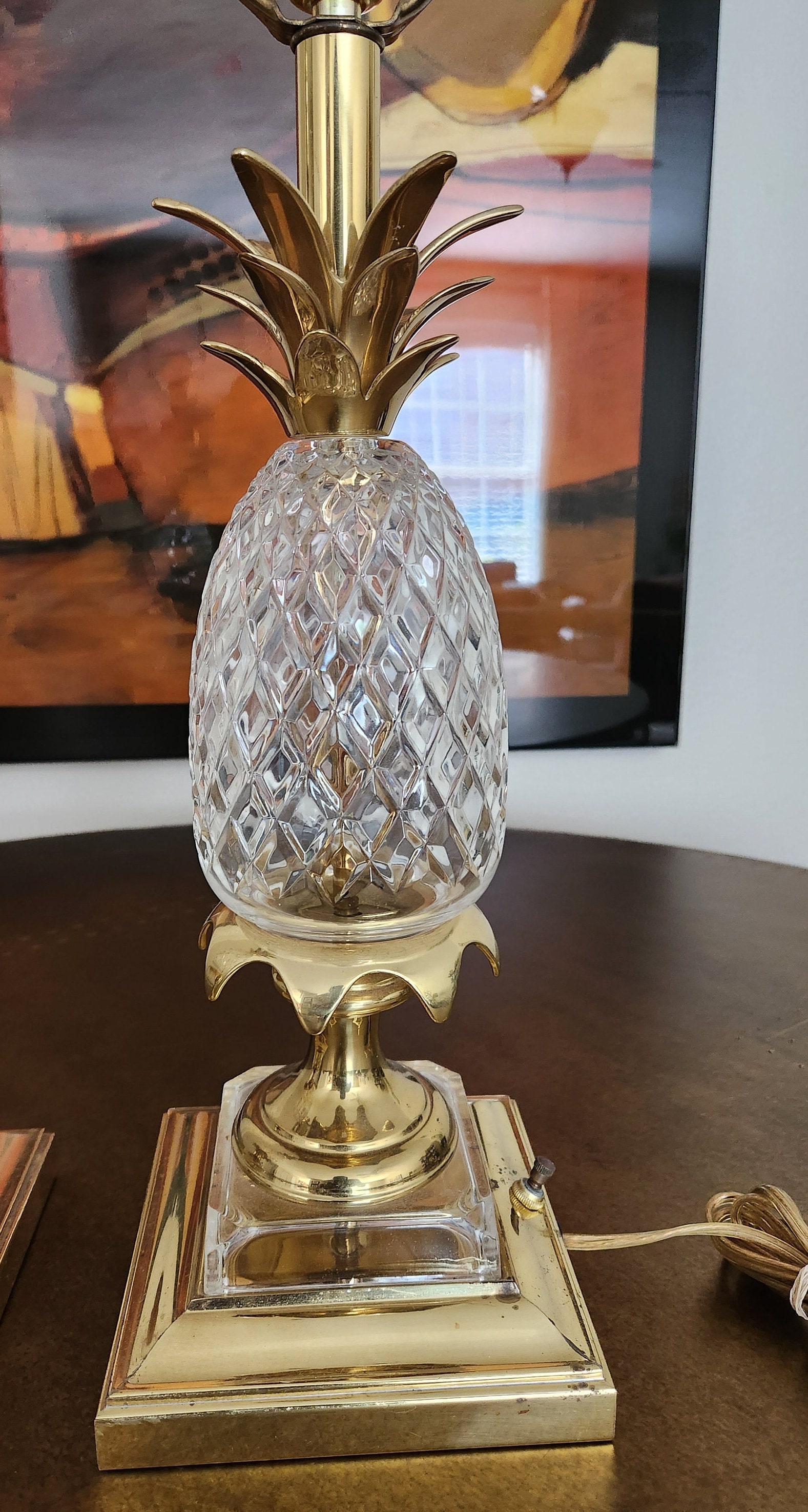 Set of Crystal Pineapple Brass Table Lamp Etsy Australia
