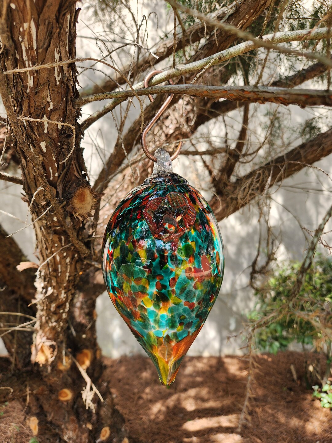 Teardrop Glass Hummingbird Feeder Etsy