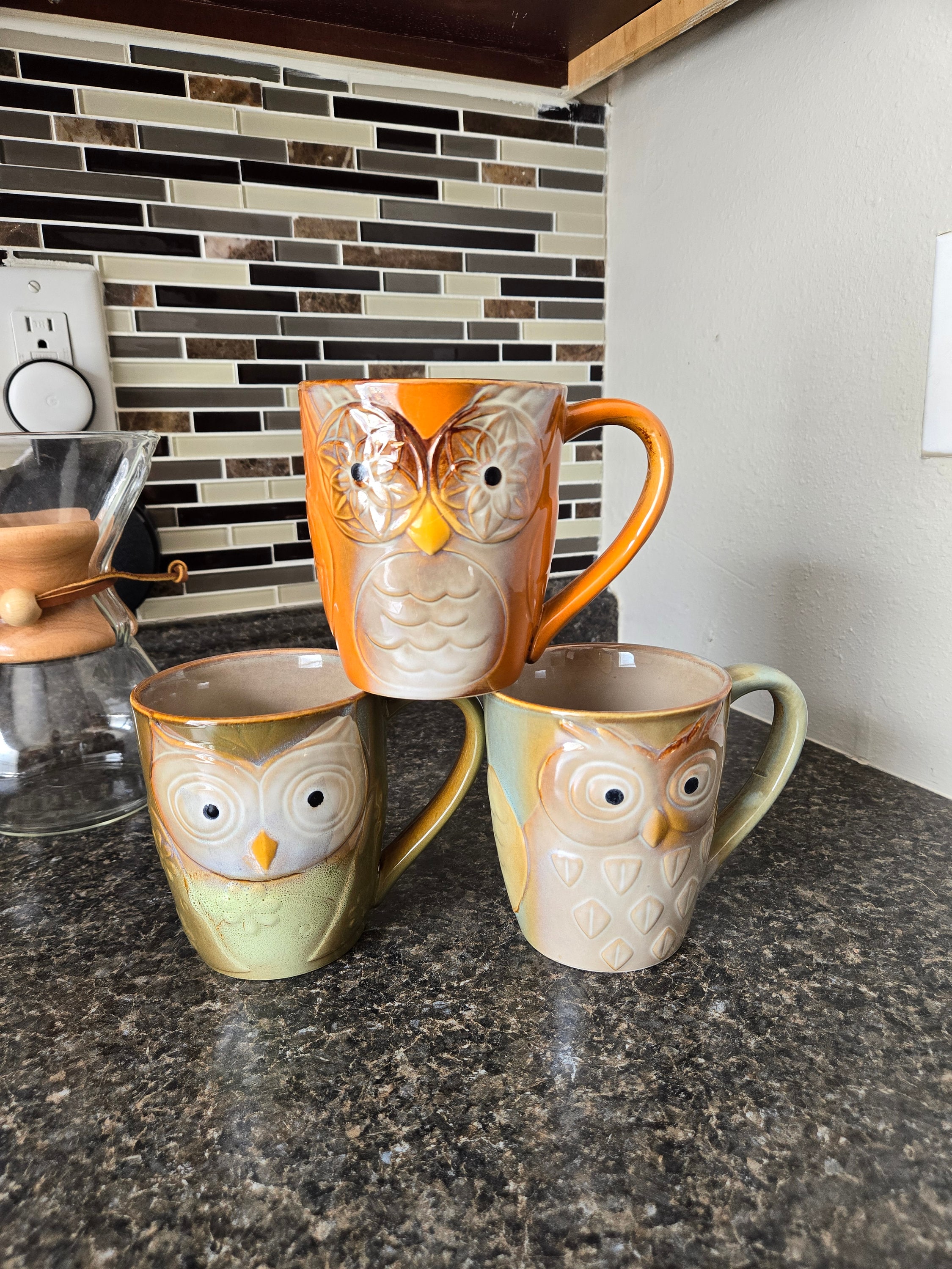 Vintage Pier One Owl Mugs