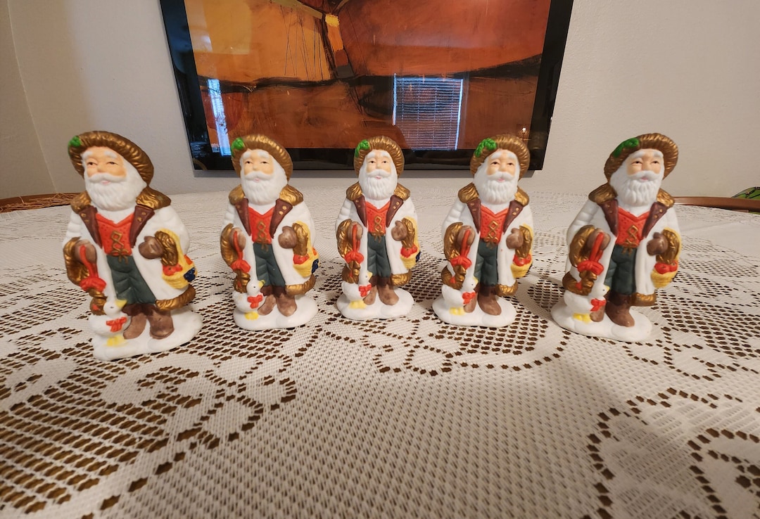 Set of 5 Vintage Santa Napkin Rings - Etsy