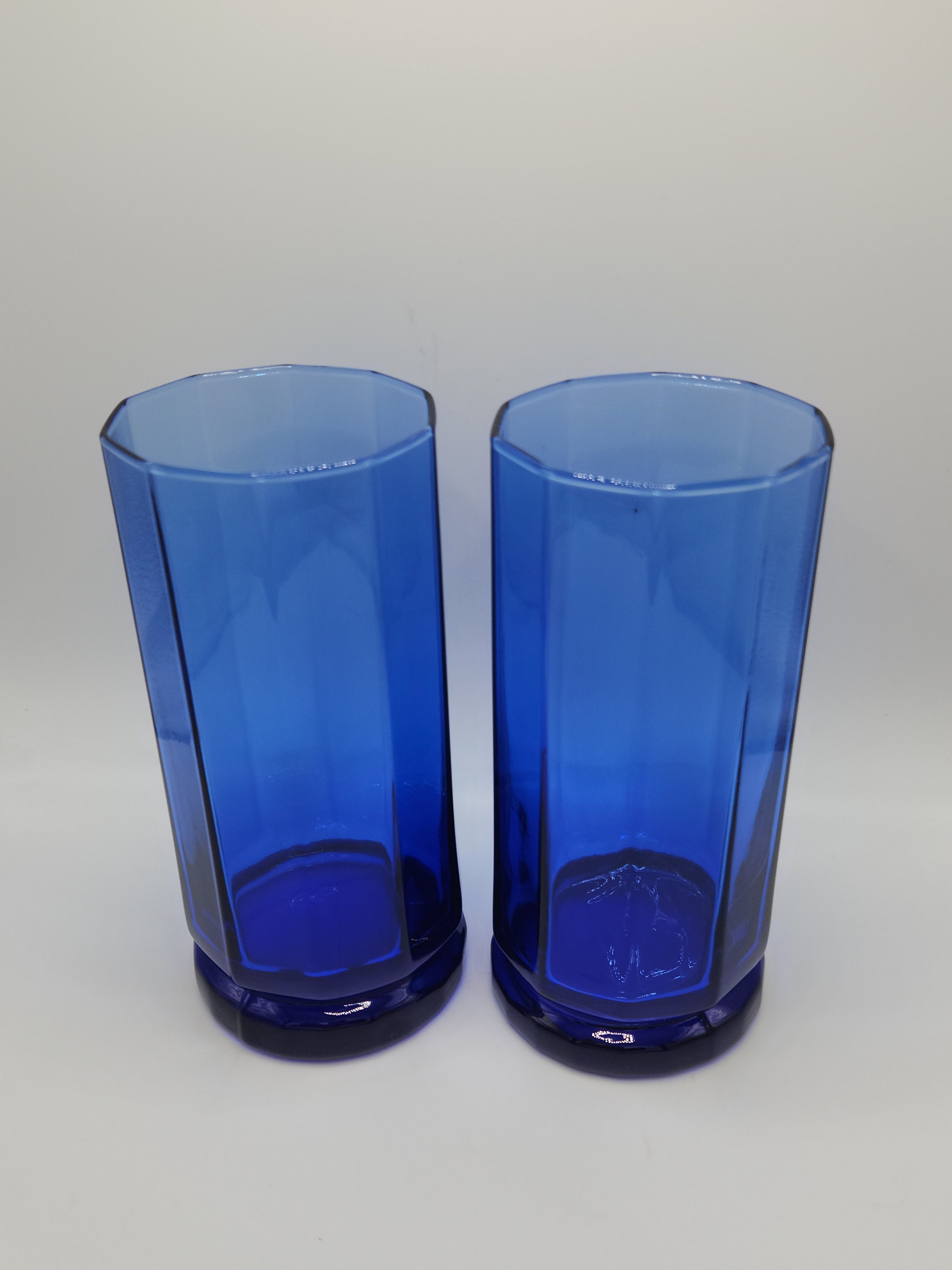 Vintage Blue Essex Glasses Anchor Hocking Essex Denim Blue Ice Tea
