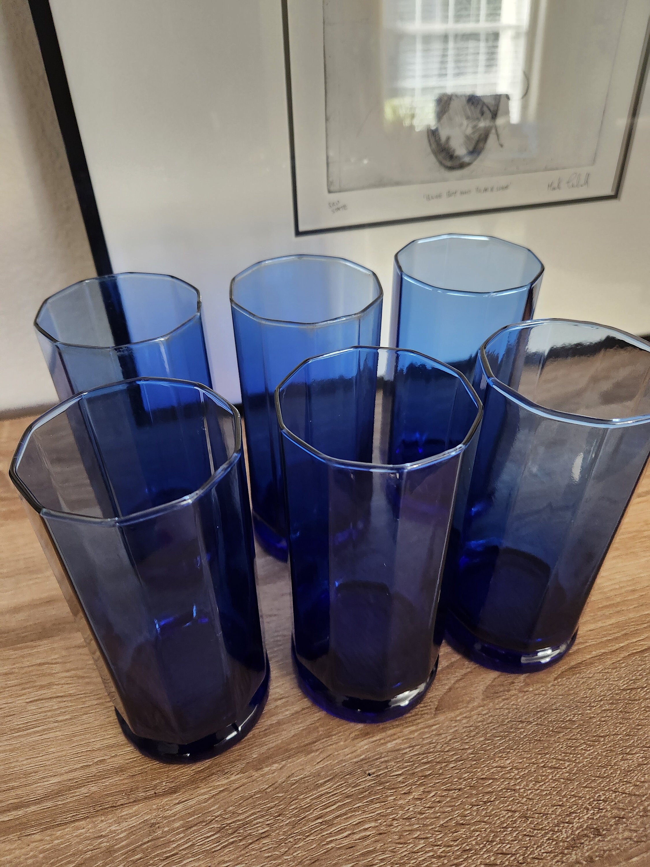 Vintage Blue Essex Glasses Anchor Hocking Essex Denim Blue Ice Tea