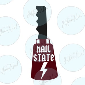 Officially Licensed cowbell svg, png, jpeg | Mississippi State | Hail State Rock Cowbell | PNG/JPEG/SVG