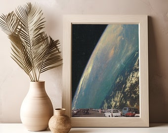 Surreal Galaxy Collage - Vintage Car Art - Outer Space Download - Digital Art Printable