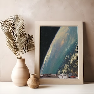 Surreal Galaxy Collage - Vintage Car Art - Outer Space Download - Digital Art Printable