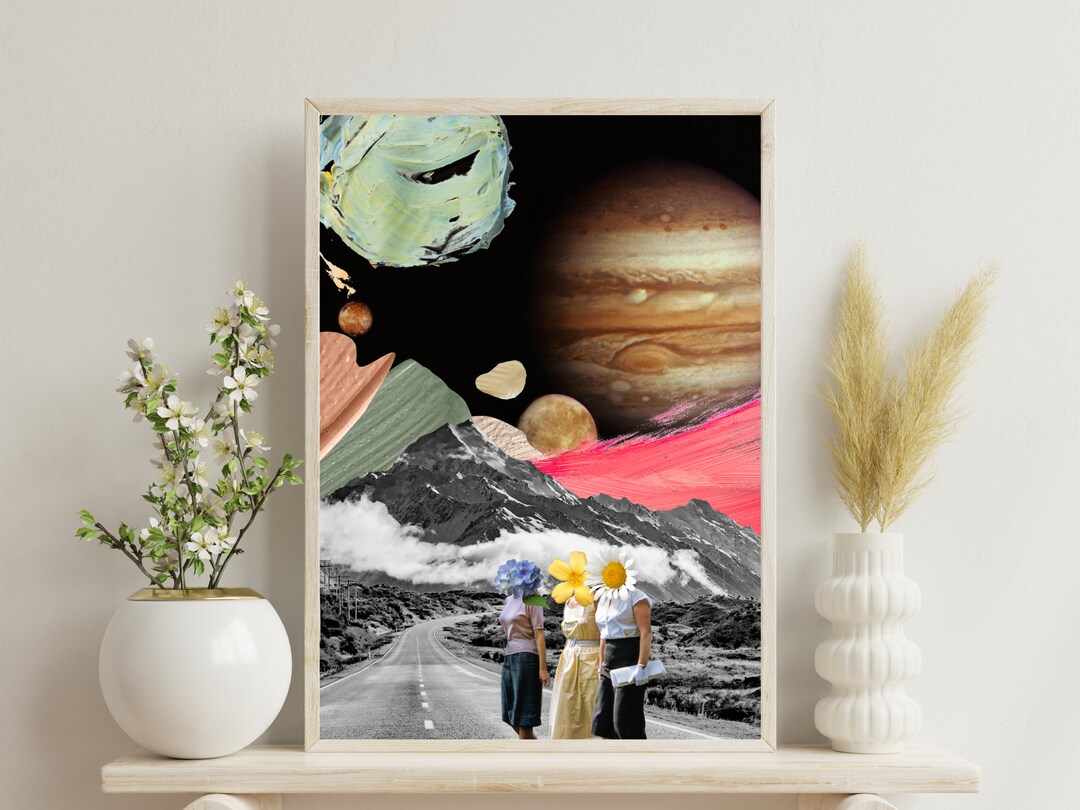 On a Walk Digital Wall Art Modern Poetry Collage Instant - Etsy