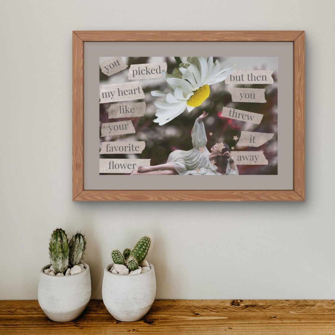 Favorite Flower Digital Wall Art Modern Poetry Collage Etsy