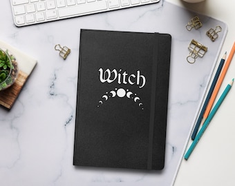Witchy Journal Cuaderno encuadernado en tapa dura para notas de hechizos / Ideas de regalos para brujas / Diario de brujas / Cuaderno pagano
