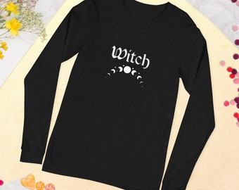 Camiseta de manga larga con fases lunares de bruja / Camiseta de vida de bruja