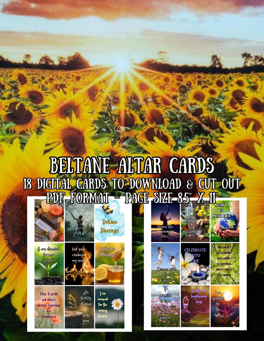 Beltane Altar Affirmation Cards for Instant Download | Celebrate ...