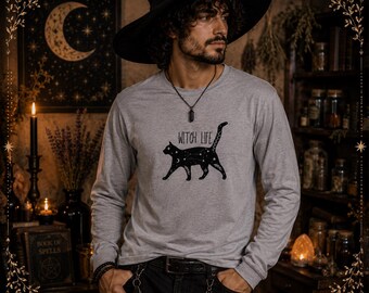 Witchy Cat Long Sleeve Tee | Witch Life T-Shirt
