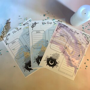 5 Potion Recipe Digital Download Pages for your Book of Shadows Grimoire | Instant Download Grimoire Pages | Potion Spell Template