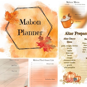 Agenda Mabon | Équinoxe d'automne à imprimer | Journal du Sabbat païen | Roue de l'année en téléchargement numérique