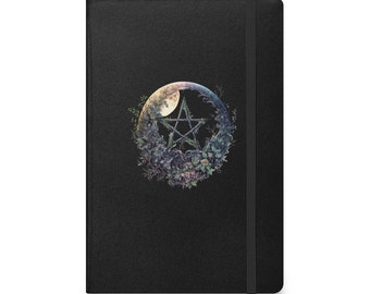 Witchy Journal Cuaderno encuadernado en tapa dura para notas de hechizos / Ideas de regalos para brujas / Diario de brujas / Cuaderno pagano / Diario de pentagrama