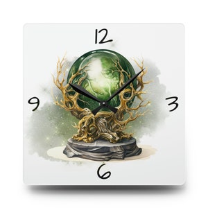 Witchy Green Witch Wall Clock | A Perfect Gift for the Witch in your Life | Unique Gift for Witches