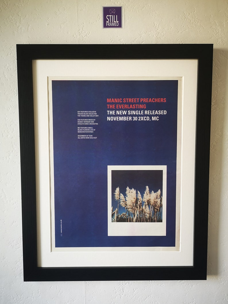 Manic Street Preachers The Everstanding 1998 Affiche promotionnelle originale encadrée image 3