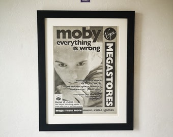 Moby - Everything Is Wrong - 1995 - Affiche promotionnelle originale encadrée