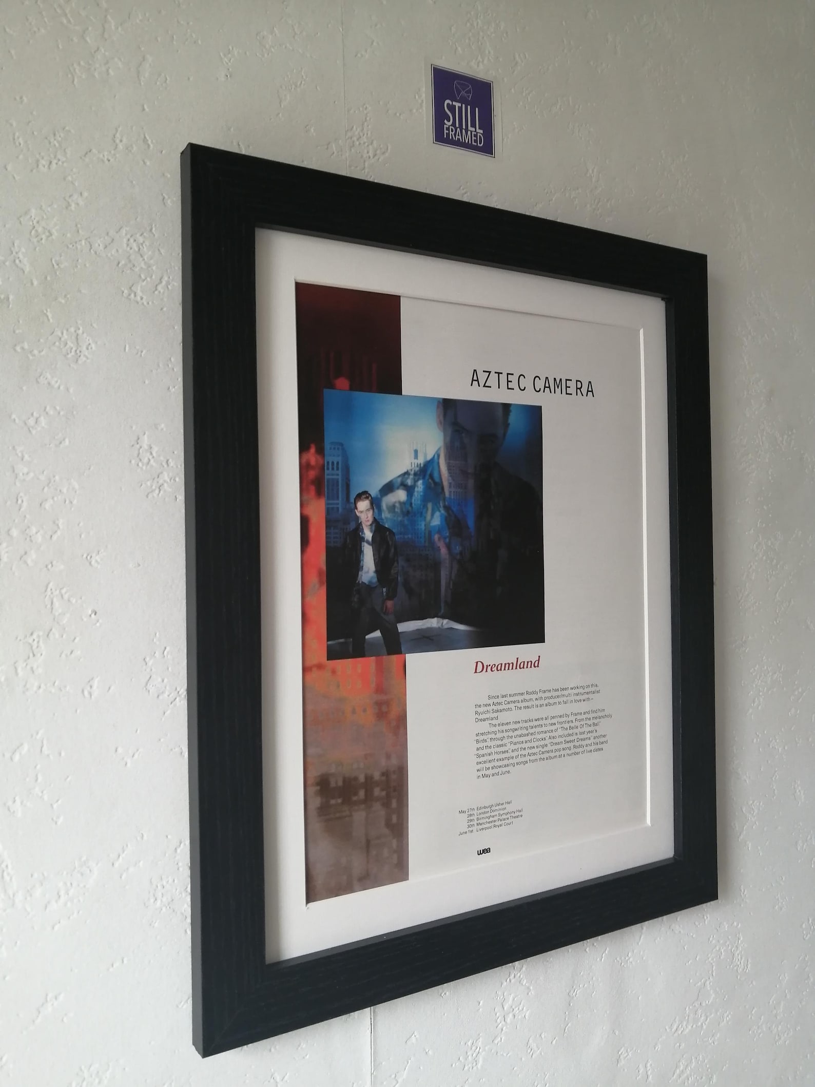 Aztec Camera - Dreamland - 1993 - Original Framed Promo Poster - Etsy