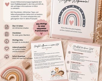 Kindergarten Willkommensmappe | Praktikum|FSJ|Ausbildung – Info Mappe |  Welcome Folder| PDF Download