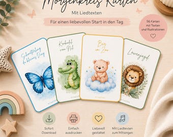Morgenkreis Karten für Kinder mit Text – zum Ausdrucken | PDF Download