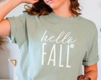 Comfort Colors® Fall Shirt, Happy Fall Yall, Autumn Shirt, Cute Fall Shirt, Fall Crewneck, Fall Leaves Shirt, Fall Clothes, Dog Mom Shirt