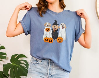 Comfort Colors® Cute Ghost Dog Shirt, Halloween Dog Shirt, Pumpkin Shirt, Dog Lovers Shirt, Ghost Shirt, Halloween Shirts, Funny Dog Shirt