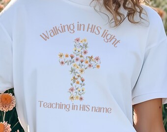 Sunday school teacher shirt,Christian shirt for her,Sunday School teacher gift,religious gift for her,Floral Christian shirt