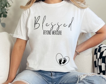 Chemise grossesse grossesse chrétienne, cadeau chrétien pour nouvelle maman, chemise faire-part de grossesse, tshirt couleurs confort, cadeau baby shower, maman bénie