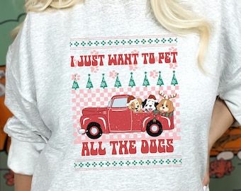 ugly sweater dog mom christmas sweater,dog lover sweatshirt,dog mom tee,gift for dog mama,pet all the dogs sweatshirt