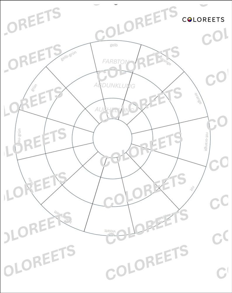 Color Wheel - Hue, Tint and Shade - Color Theory Worksheet With ...