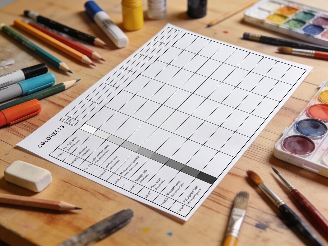 Color Value Scale Chart - Color Value Scale (english & German ...