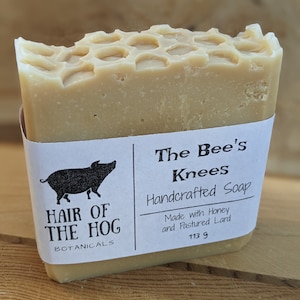 The Bee's Knees - Organic Pure Lard & Honey Soap | Handcrafted Artisan Bar Soap | Incredibly Moisturizing | Great for Sensitive Skin