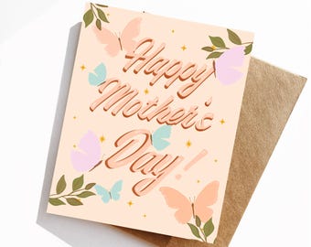 Alles Gute zum Muttertag Grußkarte, Butterly Muttertag, Muttertag