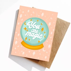 Cartão de felicitações You Are Magic, Cartão de felicitações, Interior em branco, Cartão dobrado